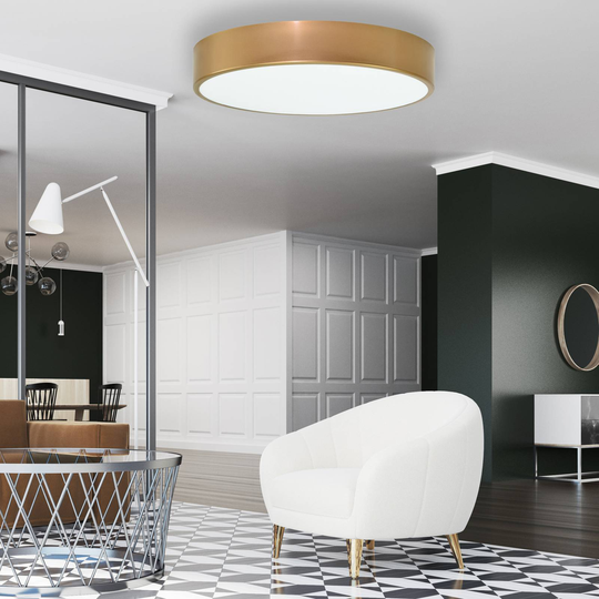 Taklampa Cleo 500, sensor, Ø 50 cm guld