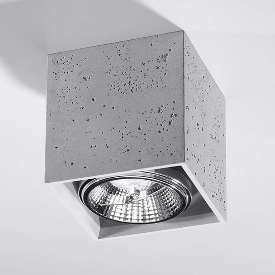Taklampa Ara som kub av betong 14 cm x 14 cm