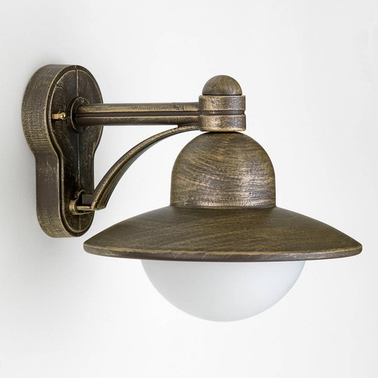 Utomhusvägglampa Carla i brun/mässing