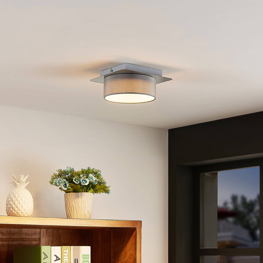 Lindby Aviola LED-taklampa med textilskärm
