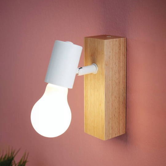 Vägglampa Townshend 3 av trä, vit