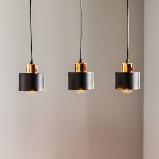 Pendellampa Edison II, avlång, 3 lampor