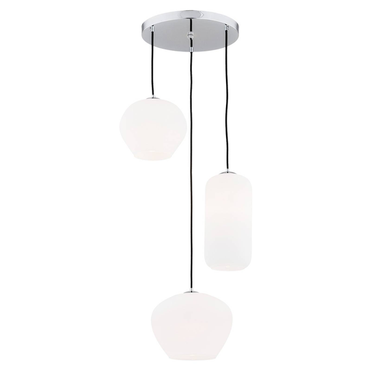 Hänglampa Kaja 3 lampor, opal glasskärm