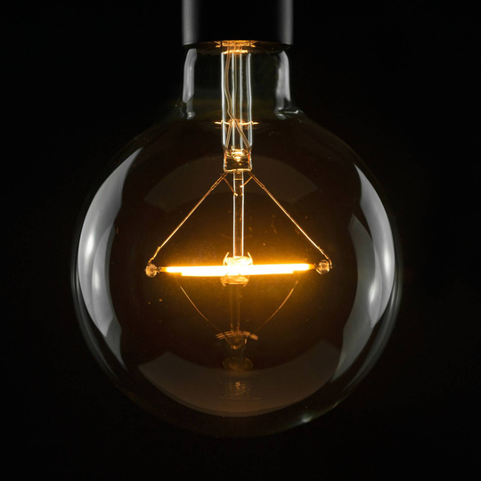 SEGULA LED-globlampa E27 3W 2 200 K dimbar klar
