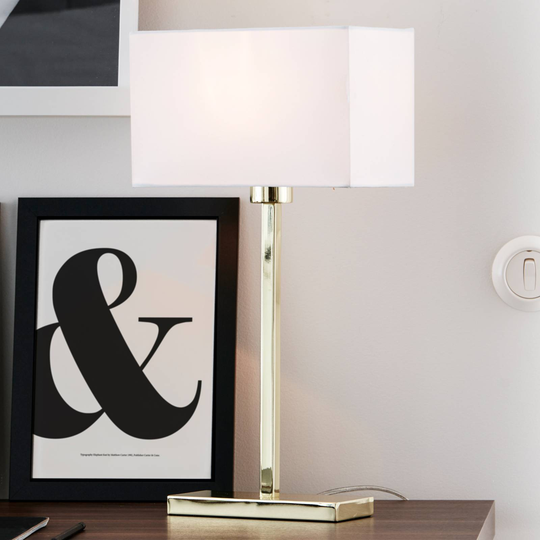 Rätlinjig bordslampa Savoy USB