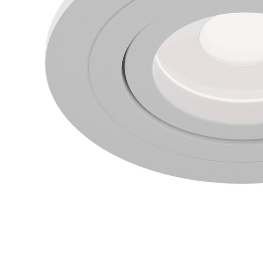 Infälld spot Atom, GU10, vit, rund ram