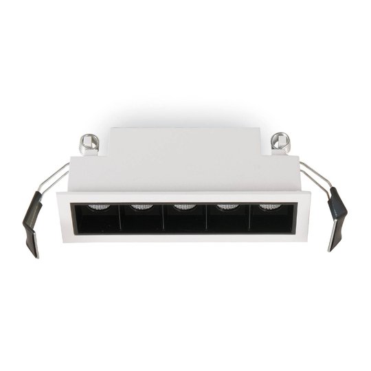 LED-inbyggnadslampa Sound 5 30° med ram, vit