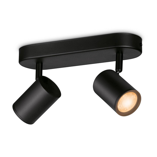WiZ Imageo LED-spot 2 lampor RGB, svart