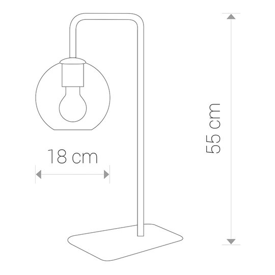 Bordslampa Monaco med glaskulskärm