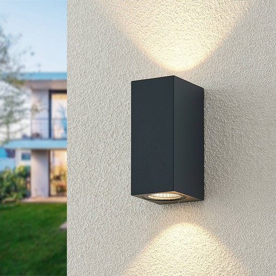 ELC Lanso LED-utomhusvägglampa, antracit