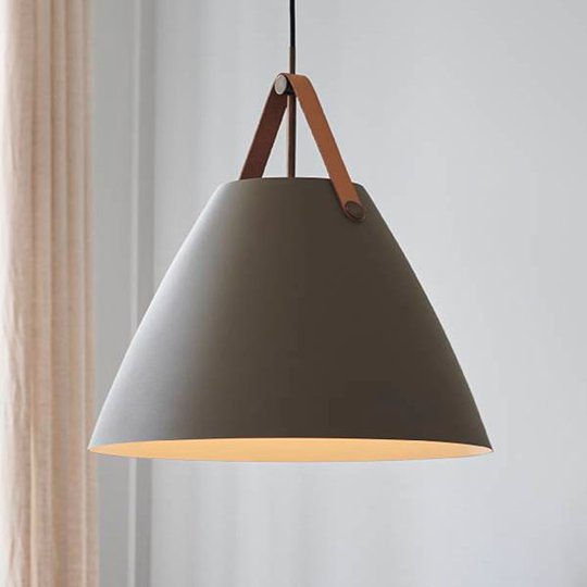 Hänglampa Strap med metallskärm beige, 48 cm