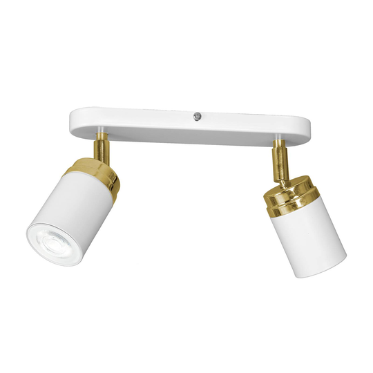 Takspotlight Rondo vit/guld, 2 lampor