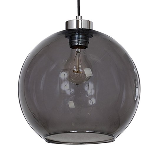 Hänglampa Boll, rökgrå glaskula