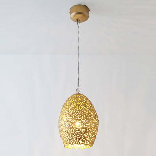 Pendellampa Cavalliere, guld, Ø 22 cm