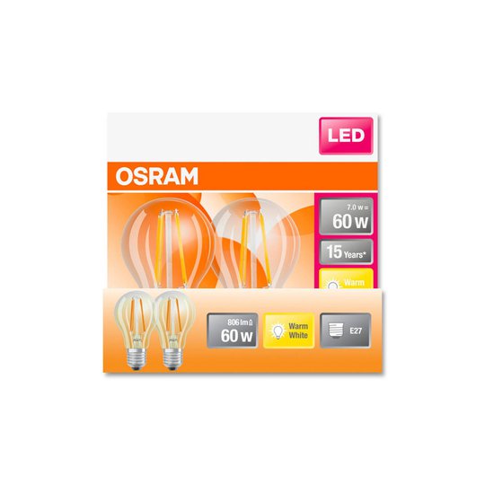 OSRAM LED-retrofit E27 7 W filament 827 806 lm