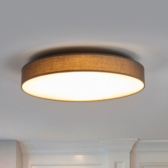 LED-taklampa Saira i textil, 50 cm, grå