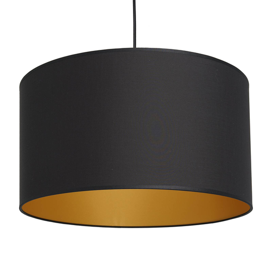 Hänglampa Soho cylindrisk 1 lampa 40 cm svart/guld