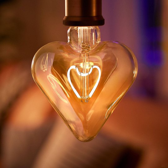 Philips Classic Heart guld LED-lampa E27 2,3W