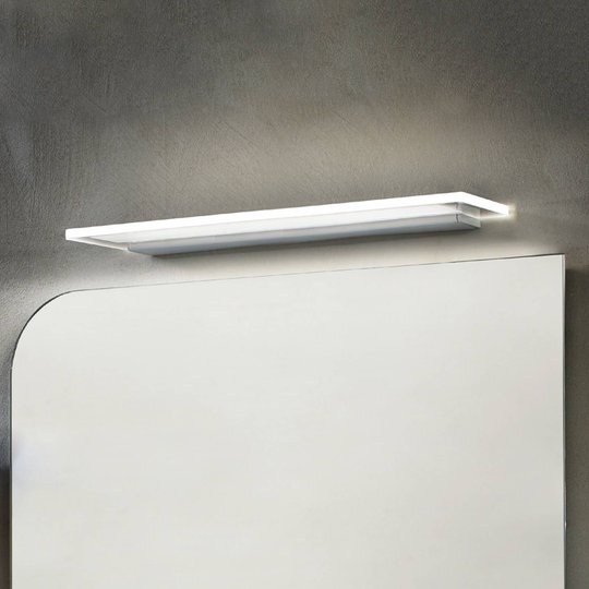 LED-vägglampa Skinny med IP44 blank aluminium