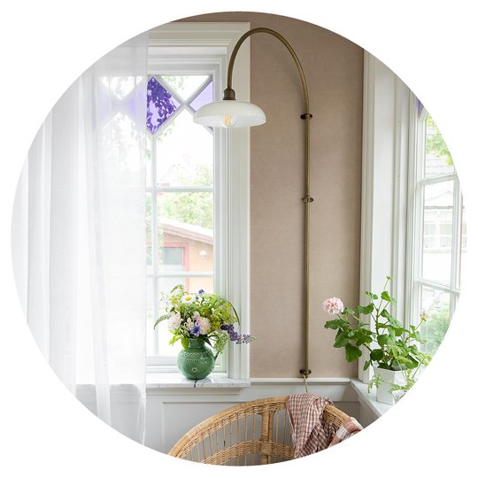 Hängande vägglampa mässing glas