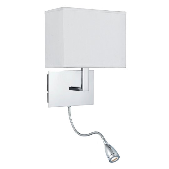 Vägglampa 6519 med LED-läslampa, krom