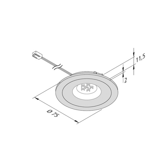 LED-möbelinbyggnadsspot AR 68 4W stål 3 000 K