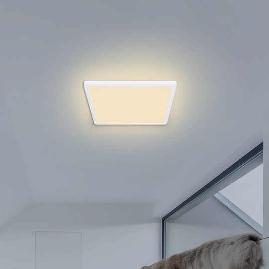 LED-taklampa Sapana, kantig, dimbar, vit