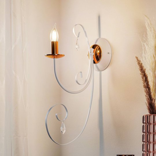 Vägglampa Foreman K1, vit koppar