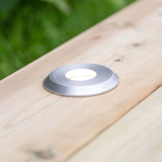 Garden 24 Decklight, silver, ljus ovan, 3W