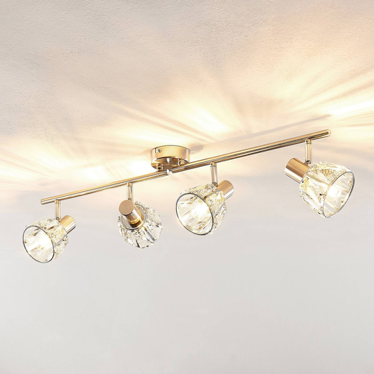 Lindby Kosta taklampa, 4 lampor, nickel