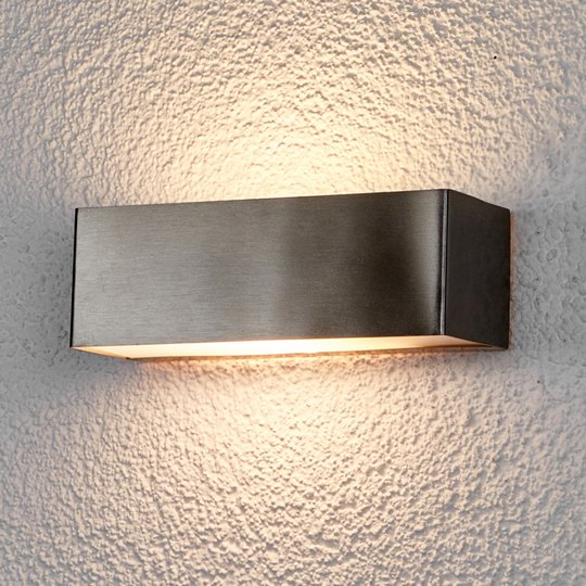 LED-utomhusvägglampa Alicja av rostfritt stål