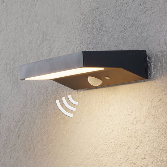LED-solcellsutomhusvägglampa Maresia med sensor