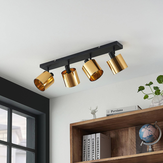 Lindby Joudy taklampa, 4 lampor, ljust brons