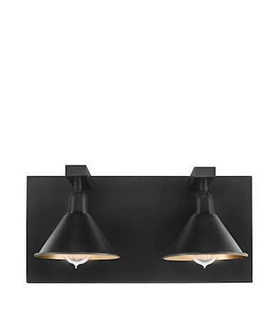 Anzio Vägglampa Dubbel Matt Svart