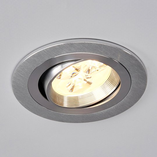 Rund LED-inbyggnadslampa Tjark i aluminium
