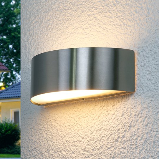 Utomhusvägglampa Nadia, rostfritt stål, LED-lampor