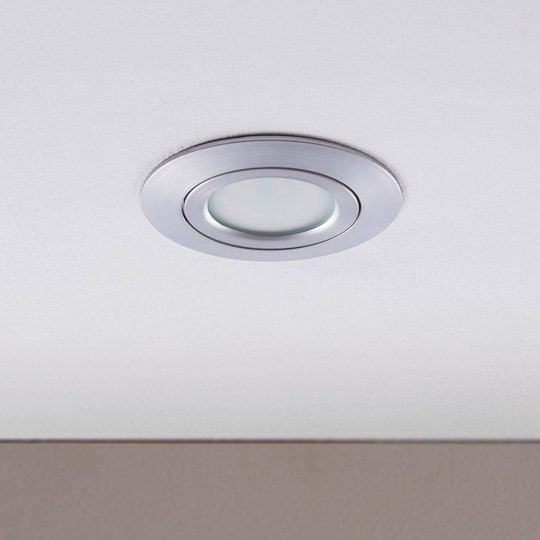 LED-inbyggnadslampa Andrej, rund, aluminium
