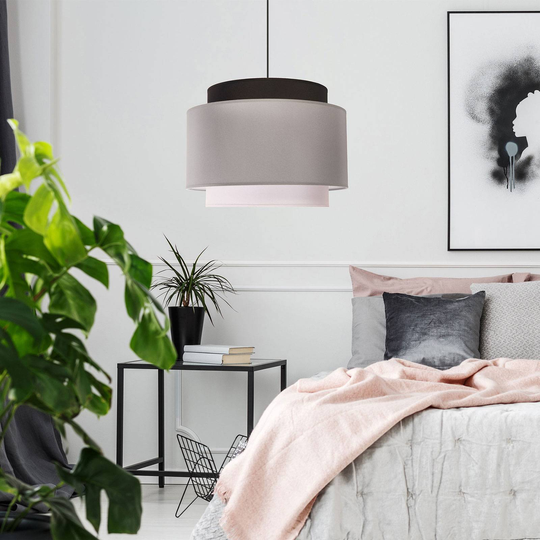 Hänglampa Soho, svart/grå/vit