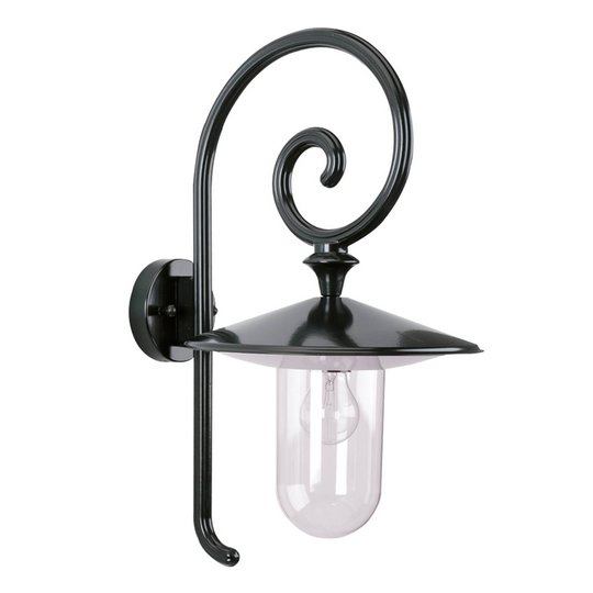 Utomhusvägglampa Louvre, djup 38 cm grå/klar