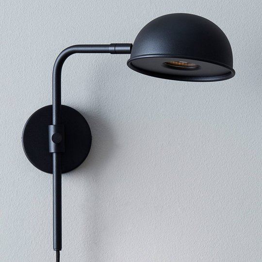 LED-vägglampa Bolero med dimmer, svart