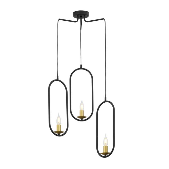 Pendellampa Cradle, 3 lampor, svart