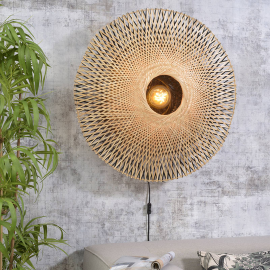 GOOD & MOJO Kalimantan vägglampa, rund, Ø87 cm