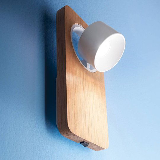 LED-vägglampa Beebo W, ekträ