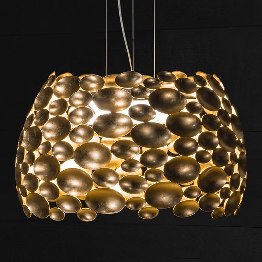 Förgylld LED-pendellampa Anish - Ø 44 cm