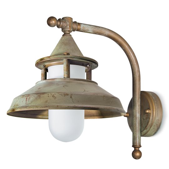 Utomhusvägglampa Antique, höjd 30 cm antik mässing