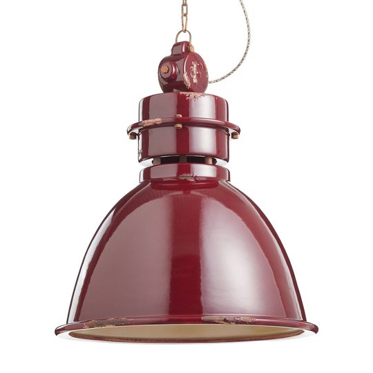 Hänglampa C1750 med keramikskärm, vinröd