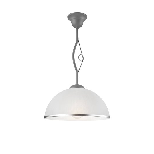 Hänglampa Roma i vitt och silver, 1 lampa