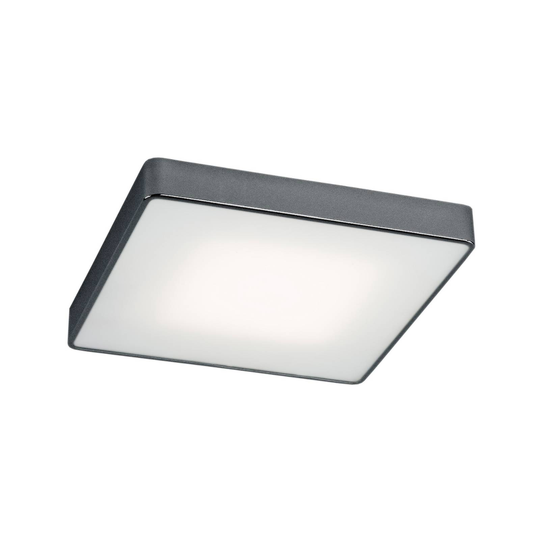Taklampa Oro av stål och glas, grå, 35 cm