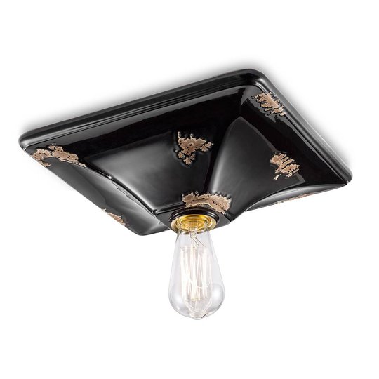 Vintage-taklampa C136 svart