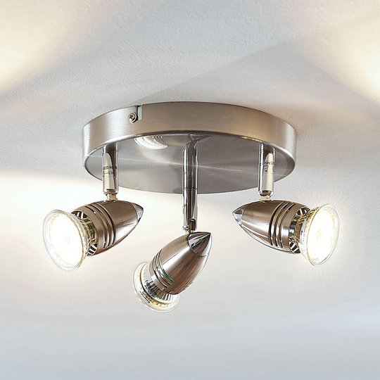 LED-takspotlight Benina, 3 lampor, rund